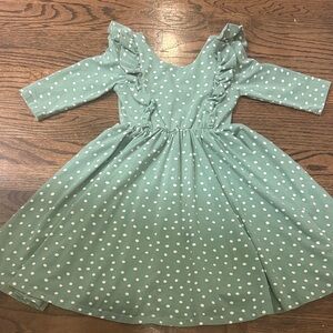 Ollie Jay girls twirl green Christmas Dress